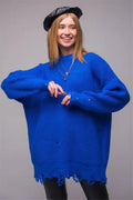 Damen modischer oversized Pullover mit lässigem Strukturmuster R&B