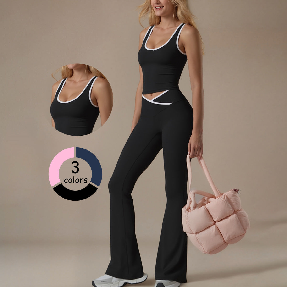Damen Sportliche Leggings mit modischem Oberteil und innovativem Schnitt R&B