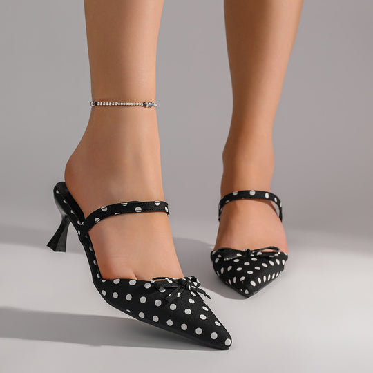 Damen Sling-Pumps mit verspieltem Punkte-Design und elegantem Riemchen R&B