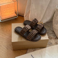 Damen Komfortable Zehentrenner-Sandalen mit modischem Rüschen-Design