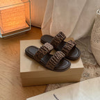 Damen Komfortable Zehentrenner-Sandalen mit modischem Rüschen-Design