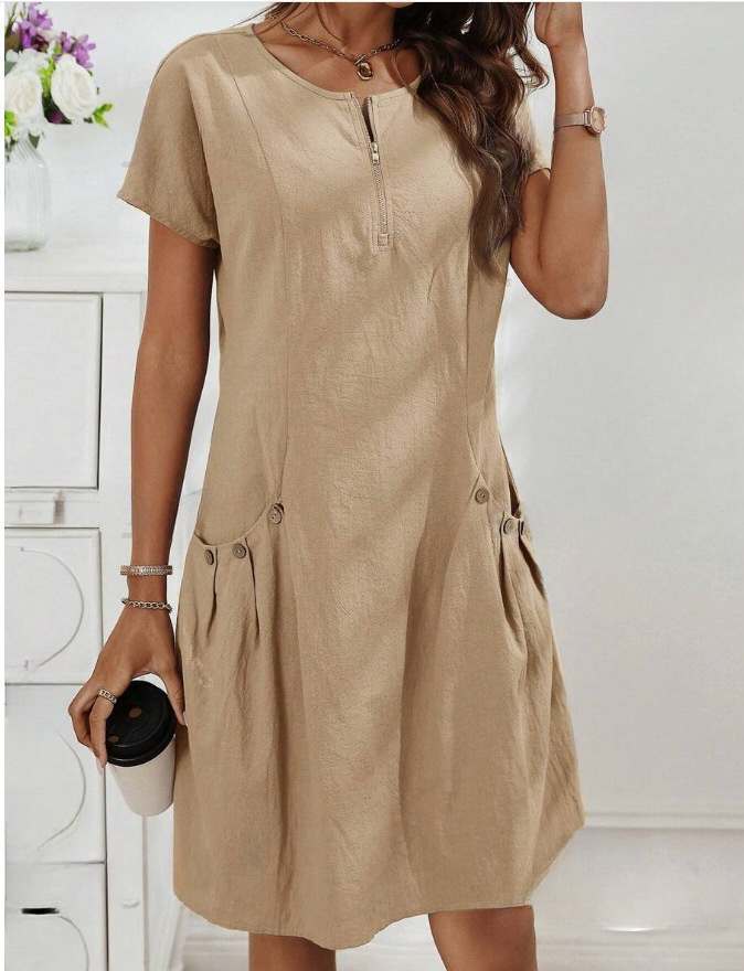 Freizeitkleid Damen mit Reißverschluss