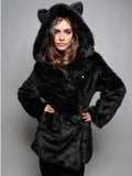 Damen Kuscheljacke mit Tiermotiv und Kapuze