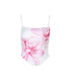 Damen Minikleid mit floralem Print und schmalen Spaghettiträgern EB