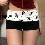 Damen Bade-Shorts mit verspieltem Notenmuster und bequemem Bund R&B