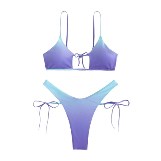 Damen Triangel-Bikini mit geflochtenen Trägern und verstellbarem Schnitt R&B
