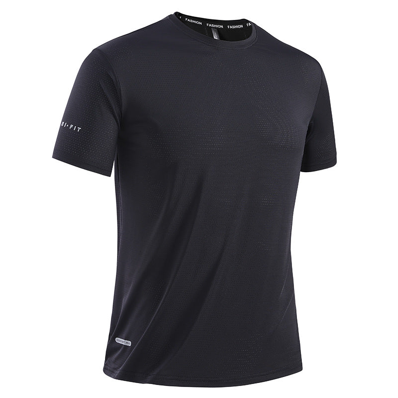 Herren nan atmungsaktives Funktions-T-Shirt aus perforiertem Mesh für Training R&B