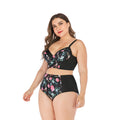 Damen Hochtailliertes Bikini-Set mit floralem Oberteil und unterstützendem Schnitt R&B