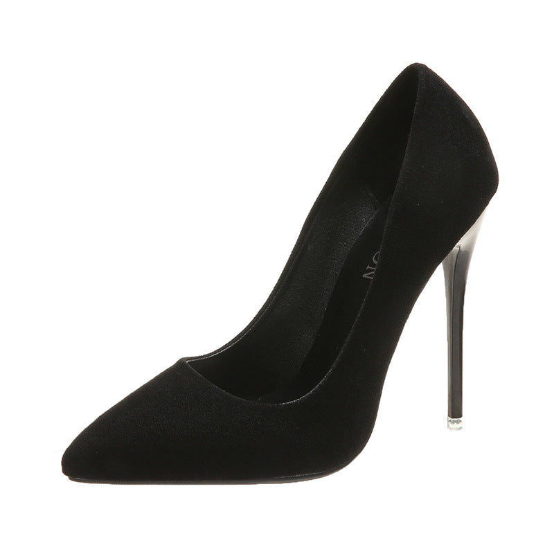 Damen nan spitze Stiletto-Pumps mit Samtoptik und gepolstertem Komfortfußbett R&B