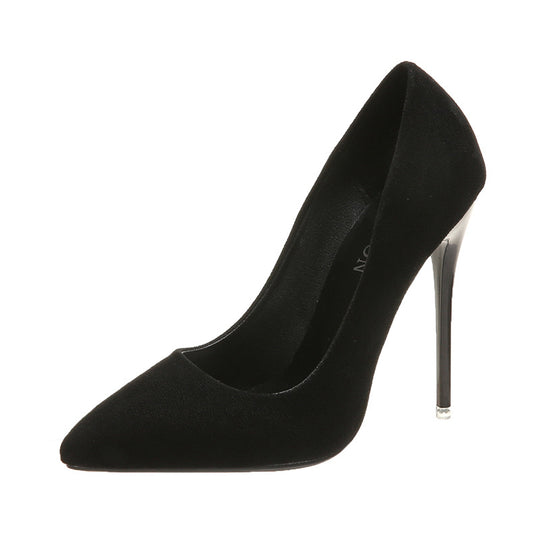 Damen nan spitze Stiletto-Pumps mit Samtoptik und gepolstertem Komfortfußbett R&B
