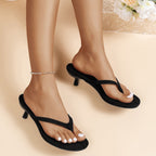 Damen elegante Zehentrenner-Sandalen mit geschwungenem Fersenriemen und komfortablem Fußbett R&B