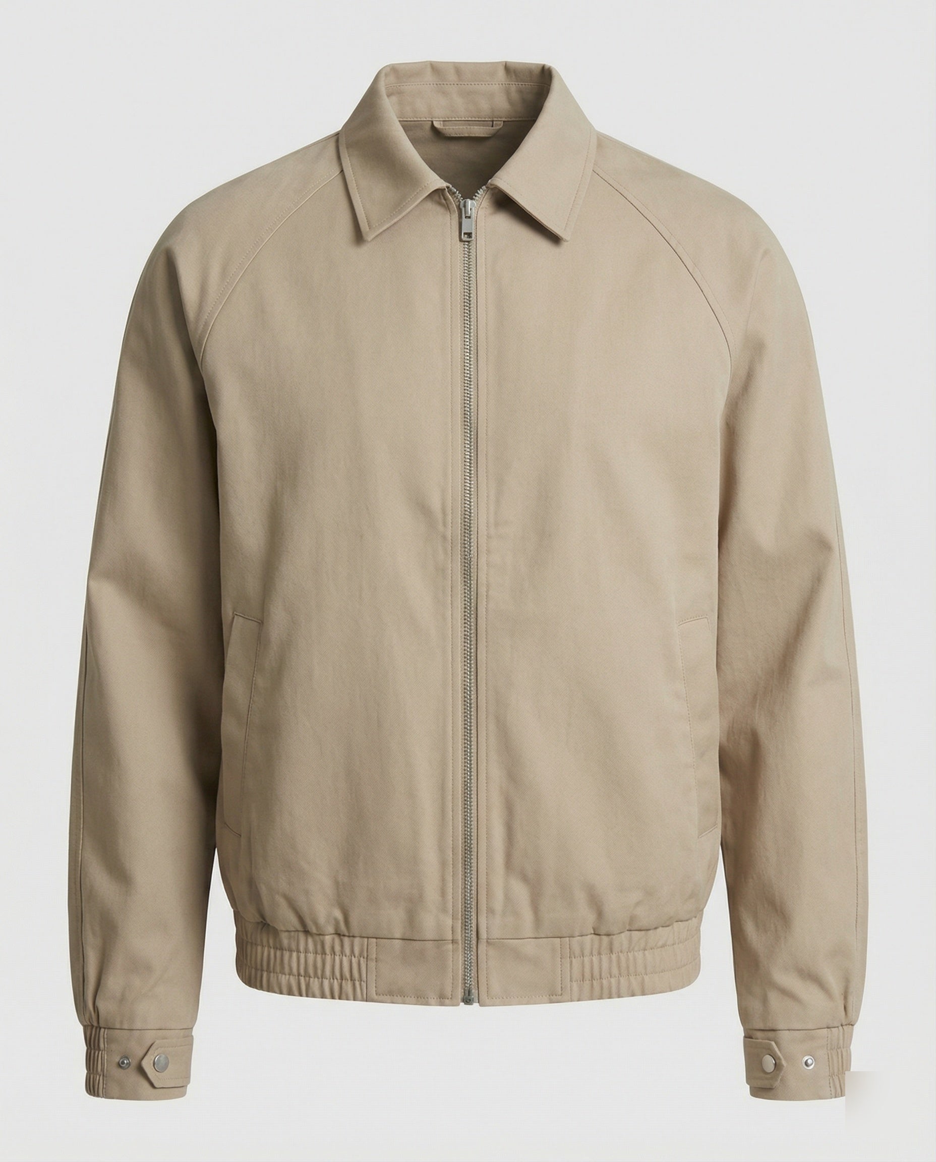 Herren weit geschnittene Harrington-Jacke mit Reißverschluss und Hemdkragen R&B