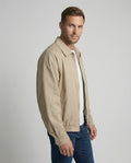 Herren weit geschnittene Harrington-Jacke mit Reißverschluss und Hemdkragen R&B