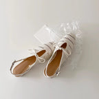 Damen elegante Sling-Sandalen mit Netzdesign und verstellbarem Riemen R&B