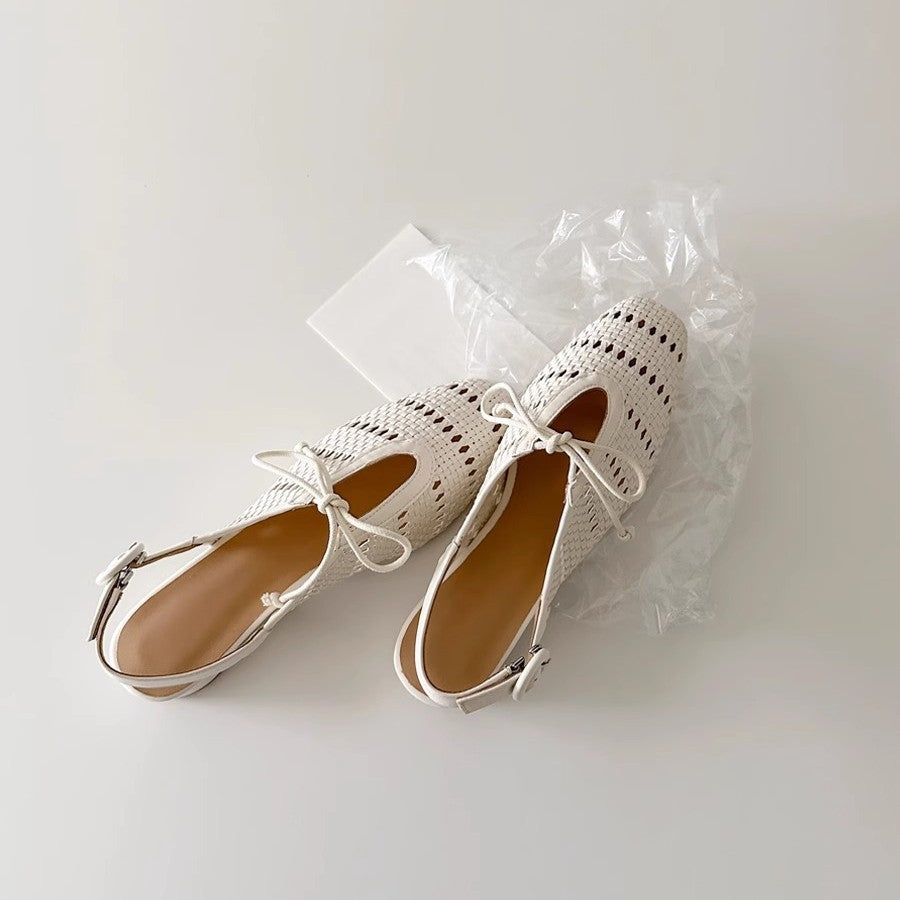 Damen elegante Sling-Sandalen mit Netzdesign und verstellbarem Riemen R&B