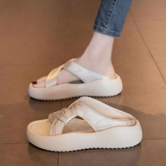 Damen Bequeme Slip-On Sandalen mit modischem Querriemen und rutschfester Sohle R&B