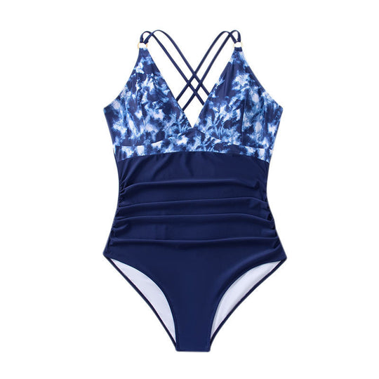 Damen Einteiler Badeanzug mit V-Ausschnitt und figurschmeichelndem Design R&B