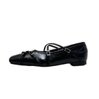 Damen elegante Ballerinas mit modischen Riemchen und exquisite Schnallenverzierung R&B