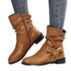 Damen Stiefeletten mit modischem Falten-Design und dekorativem Schleifenverschluss R&B