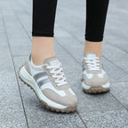 Damen nan retroorientierter City-Sneaker mit grobstolliger Laufsohle, gepolstertem Komfortfußbett und Wildlederbesatz R&B