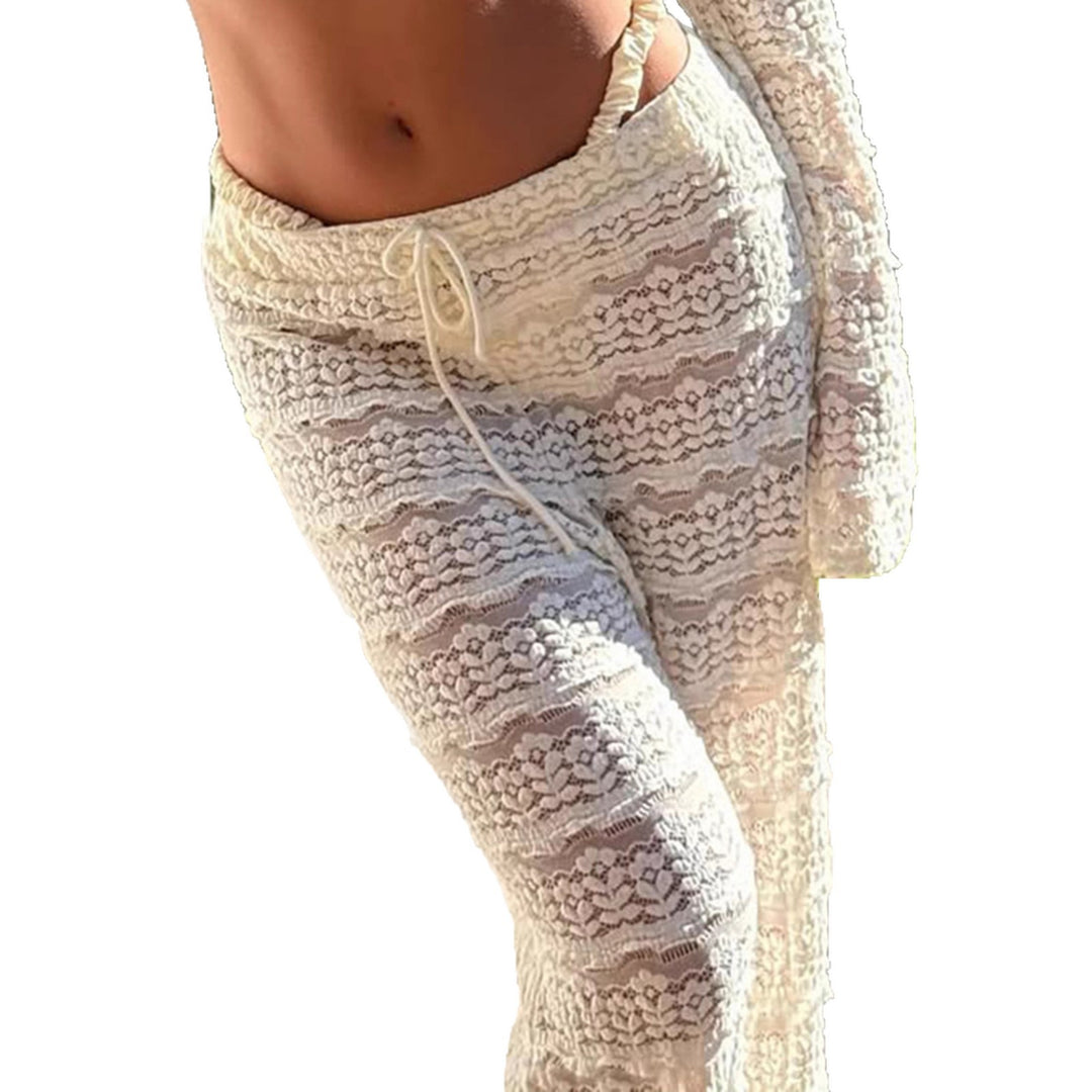 Damen Fußlose Boho-Hose mit gesticktem Detail R&B
