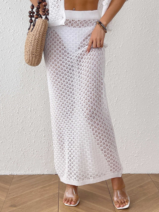 Damen Midikleid aus lockerem Häkelmaterial R&B