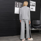 Damen modisches Freizeit-Loungewear-Set mit modernen Kontrastdetails R&B