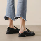 Damen Mokassin-Slipper mit elegantem Schnallenakzent und komfortabler Sohle