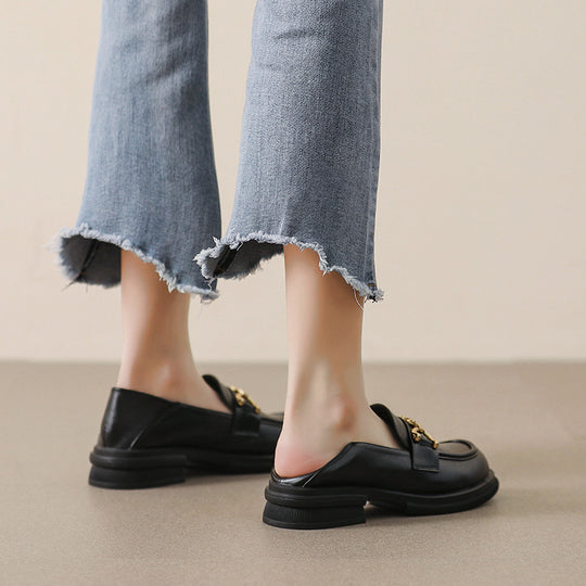 Damen Mokassin-Slipper mit elegantem Schnallenakzent und komfortabler Sohle R&B