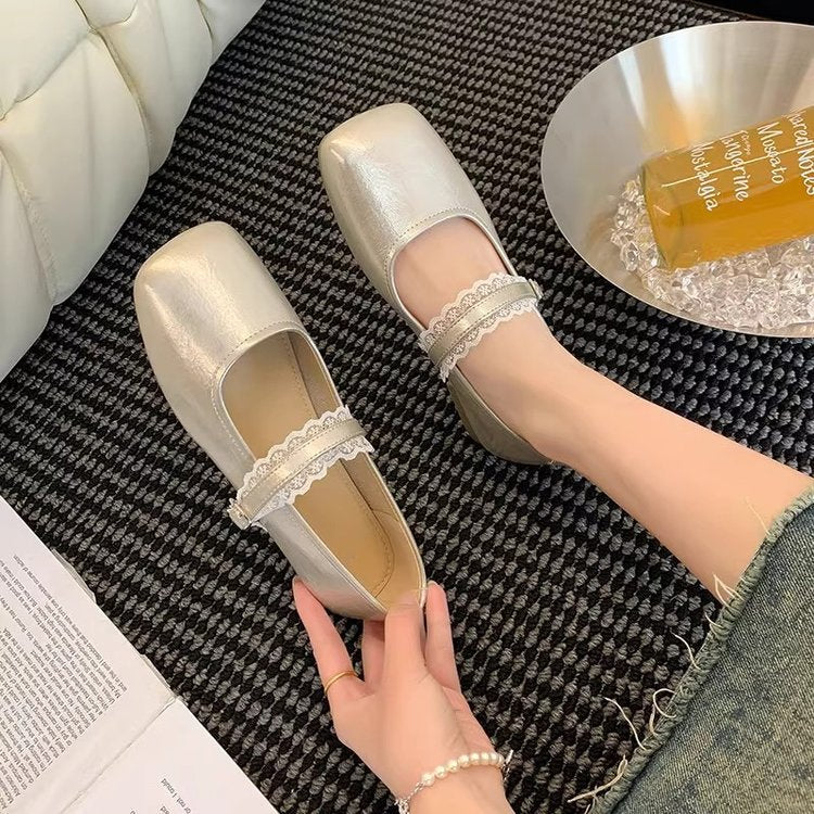 Damen elegante Mary Jane Schuhe mit modischen Riemchen und bequemer Sohle R&B