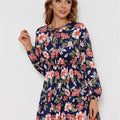 Damen Maxikleid mit verspieltem Blumenmuster und elastischem Bund R&B