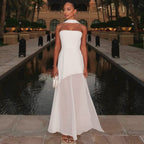 Damen Elegantes Abendkleid mit asymmetrischem Saum und verführerischem Schlitz R&B