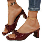 Damen Offene Absatzschuhe mit Schleifen-Detail R&B