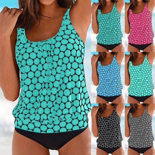 Damen lässiger Tankini mit hoher Taille und elegantem Schnitt R&B