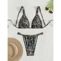 Damen Triangel-Bikini mit verspieltem floralem Muster und verstellbaren Trägern R&B
