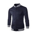 Herren nan schlanke Collegejacke im Collegestil mit Druckknopfleiste und kontrastierenden Rippbündchen R&B
