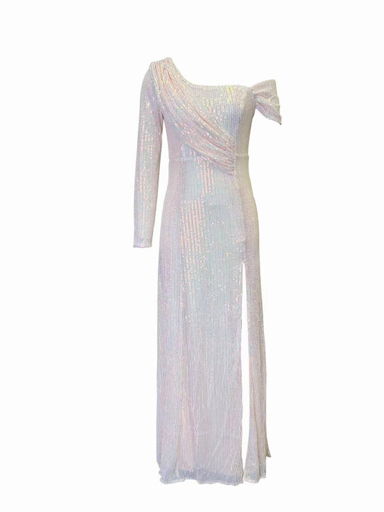 Damen Glamouröses Abendkleid mit asymmetrischem Rücken und funkelnden Akzenten R&B