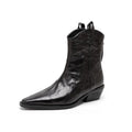 Damen Elegante Ankle Boots mit edler Lederoberfläche und modischem Blockabsatz R&B