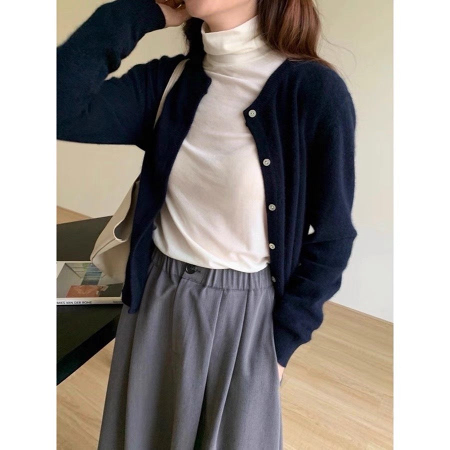 Damen feine Strickjacke mit Knopfleiste und weichem Material R&B