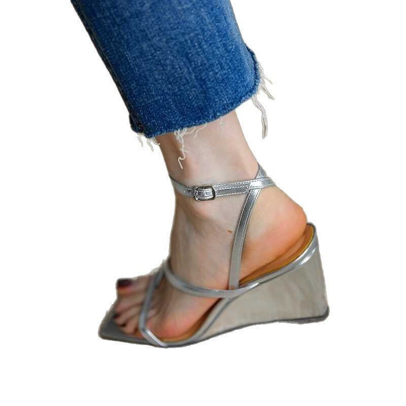Damen elegante Plateau-Sandalen mit verstellbarem Riemendesign R&B