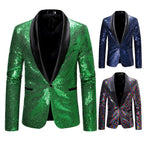Herren eleganter Pailletten-Blazer mit modernem Schnitt und schimmernden Akzenten R&B
