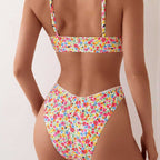 Damen Triangel-Bikini mit floralem Muster und feinen Details R&B