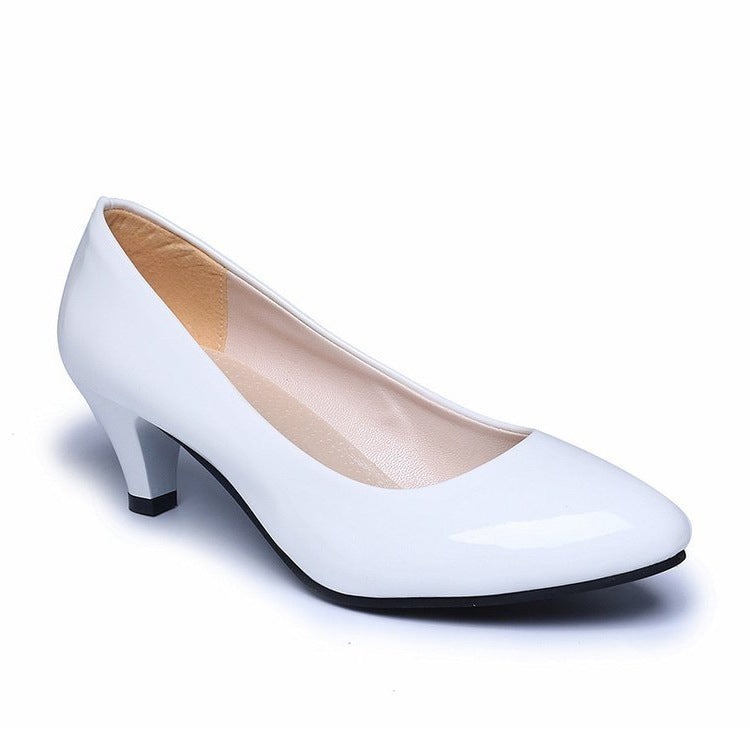 Damen elegante Lackleder-Pumps mit komfortablem Blockabsatz R&B