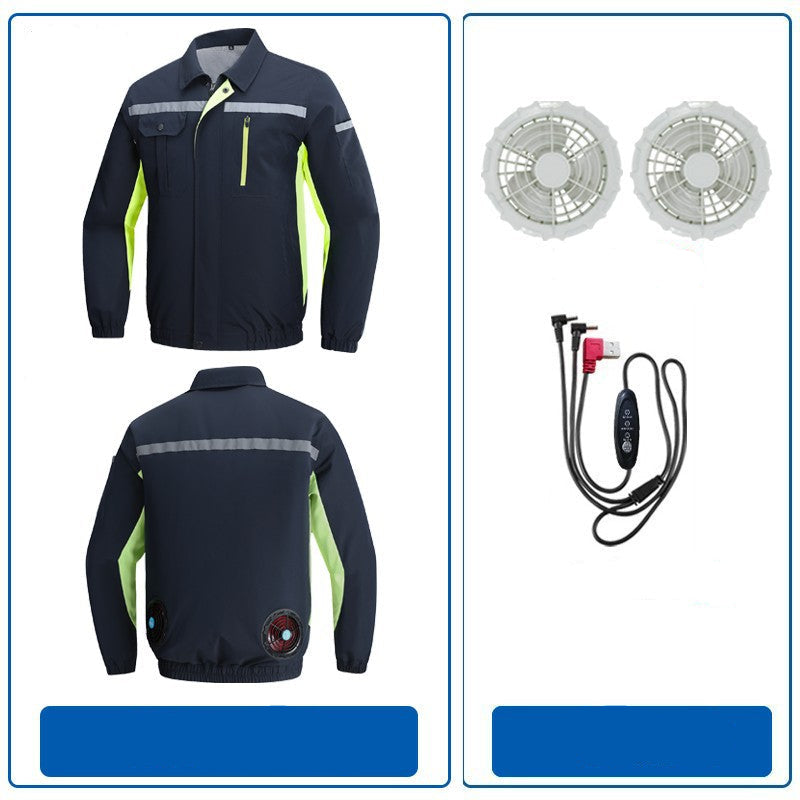 Herren nan atmungsaktive Arbeitsjacke mit integrierten Rückenlüftern und reflektierenden Streifen R&B