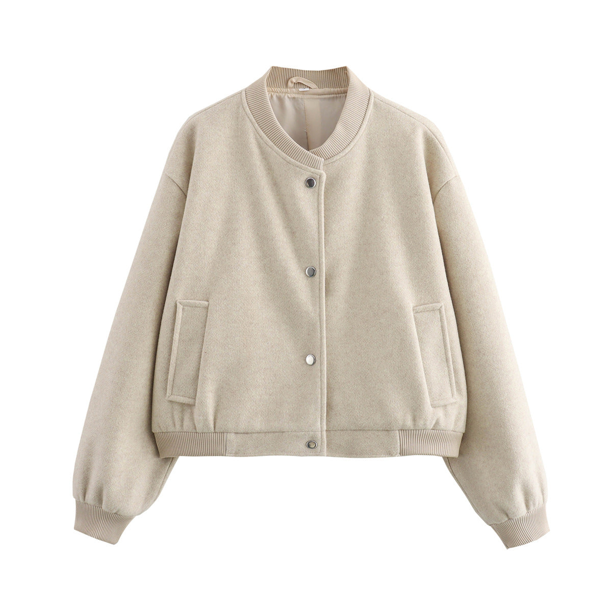 Damen modische Übergangsjacke mit elastischen Bündchen und praktischen Pattentaschen R&B