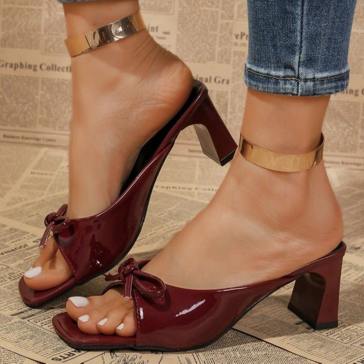 Damen Offene Absatzschuhe mit Schleifen-Detail R&B