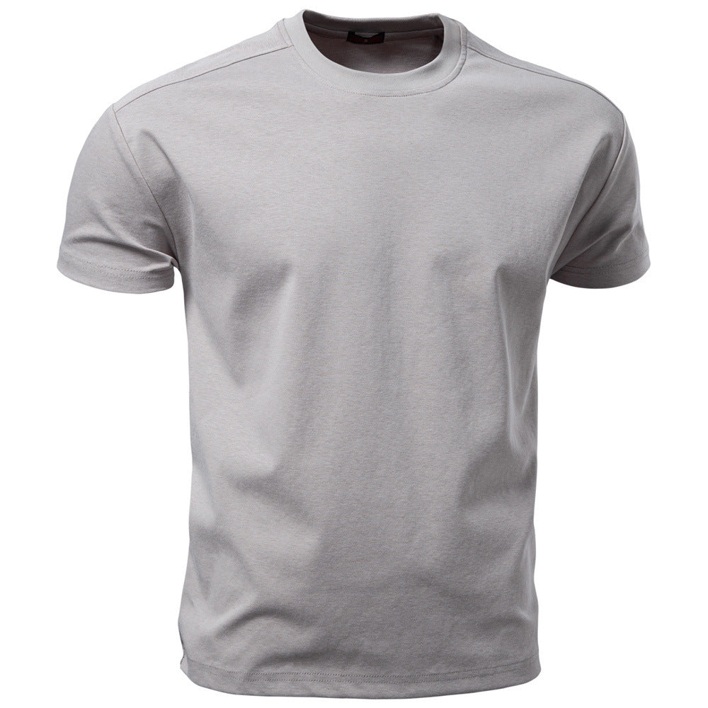 Herren nan klassisches Baumwolljersey Rundhalsshirt mit verstärktem Kragen R&B