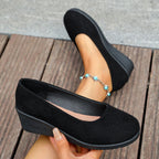 Damen Komfortable Ballerinas mit Keilabsatz