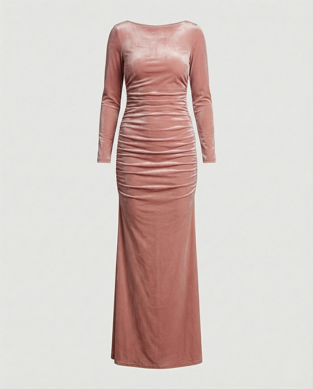 Damen Elegantes und figurbetontes Langarm-Midi-Kleid R&B