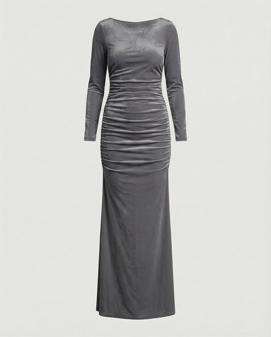 Damen Elegantes und figurbetontes Langarm-Midi-Kleid R&B